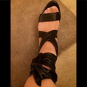 BCBGMaxAzria leather ballet tie styled shoes